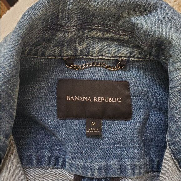 Banana Republic Denim Waist Tie Button Up Dress sz Med - Picture 10 of 11